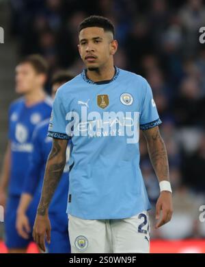 King Power Stadium, Leicester, Royaume-Uni. 29 décembre 2024. Premier League Football, Leicester City contre Manchester City ; Savinho de Manchester City crédit : action plus Sports/Alamy Live News Banque D'Images