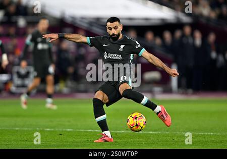 Londres, Royaume-Uni. 29 décembre 2024. Mohamed Salah (Liverpool) lors du match de West Ham vs Liverpool premier League au London Stadium Stratford. Cette image est RÉSERVÉE à UN USAGE ÉDITORIAL. Licence requise de Football DataCo pour toute autre utilisation. Crédit : MARTIN DALTON/Alamy Live News Banque D'Images