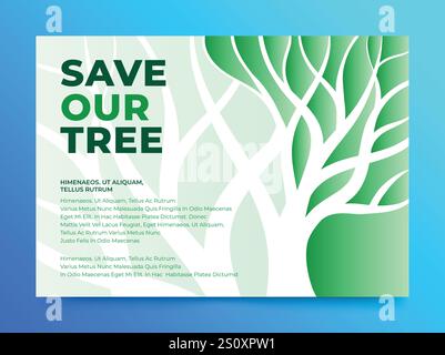 Conception de bannière environnementale nature avec silhouette d'arbres sans feuilles illustration Illustration de Vecteur