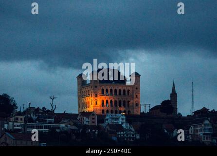 Vue sur le palais royal de Rova à Antananarivo, Madagascar. Banque D'Images