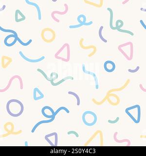 fond memphis mignon coloré, vecteur de modèle sans couture abstrait Illustration de Vecteur