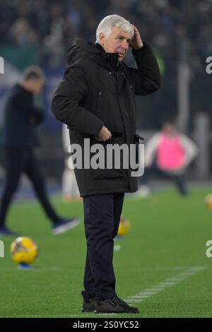 L'entraîneur-chef d'Atalanta, Gian Piero Gasperini, lors du match de football Serie A Enilive entre le SS Lazio et l'Atalanta au stade olympique de Rome, en Italie - samedi 28 décembre 2024. Sport - Football. (Photo de Fabrizio Corradetti / LaPresse) Banque D'Images