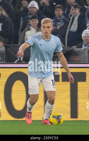 Gustav Isaksen du Lazio lors du match de football Serie A Enilive entre le SS Lazio et Atalanta au stade olympique de Rome, Italie - samedi 28 décembre 2024. Sport - Football. (Photo de Fabrizio Corradetti / LaPresse) Banque D'Images