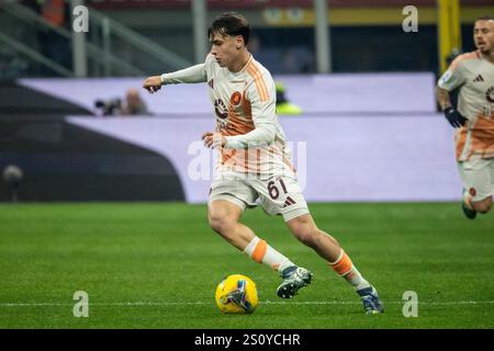 Milan décembre 29 2024, Niccolò Pisilli as roma pendant la série A match AC Milan vs as Roma - Milan décembre 29 2024 crédit : Kines Milano/Alamy Live News Banque D'Images