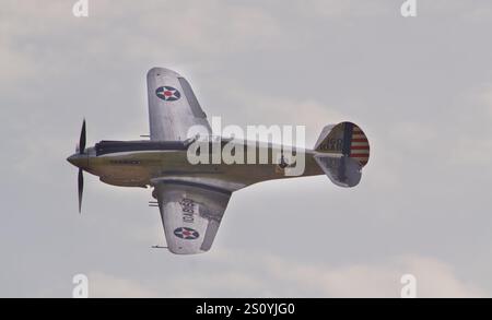 Curtiss P-40C, Tomahawk, avion de chasse, en vol Banque D'Images