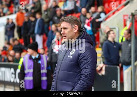 AESSEAL New York Stadium, Rotherham, Angleterre - 29 décembre 2024 Dave Challinor Manager of Stockport County - avant le match Rotherham United v Stockport County, Sky Bet Championship, 2024/25, AESSEAL New York Stadium, Rotherham, Angleterre - 29 décembre 2024 crédit : Mathew Marsden/WhiteRosePhotos/Alamy Live News Banque D'Images