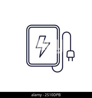 icône de ligne de chargeur sans fil sur blanc Illustration de Vecteur