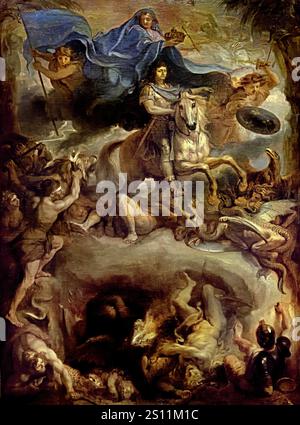 Apothéose du roi Louis XIV 1677 par Charles LE BRUN 1619 - 1690, Paris, France. (Louis XIV 1638 – 1715), également connu sous le nom de Louis le Grand ou Roi Soleil, fut roi de France de 1643 à 1715.) Banque D'Images