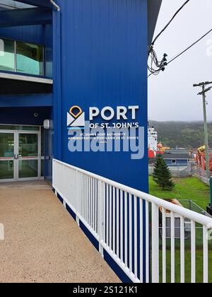 Panneau de l'autorité portuaire sur la rue Water à fournisseur John's, Terre-Neuve-et-Labrador, Canada Banque D'Images