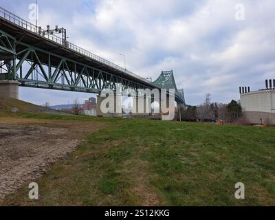 Pont Jacques Cartier de St. Île Helen à Montréal, Québec, Canada Banque D'Images