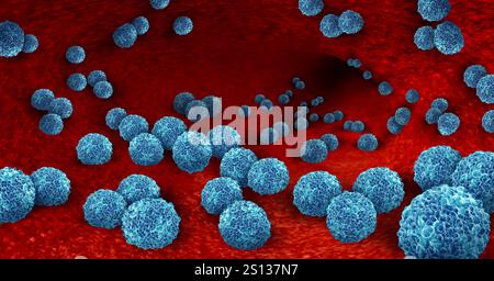 Norovirus contagieux virus comme pathogène hautement contagieux qui provoque une inflammation de l'estomac et des intestins menant à une gastro-entérite Banque D'Images