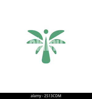 Vecteur de logo Palm Tree. Icône Growth Palm Illustration de Vecteur