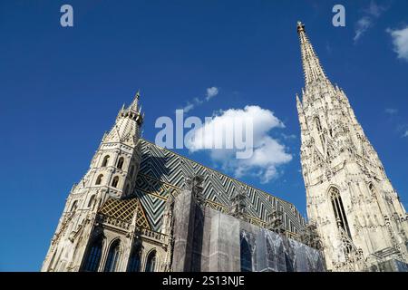 Plan en angle bas de la cathédrale de Étienne, Vienne, Autriche Banque D'Images