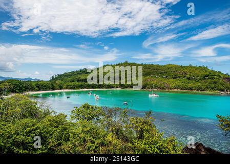 Plage de Port Launay, Parc marin de Port Launay, Seychelles, Mahé Banque D'Images