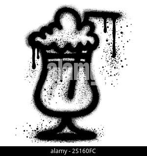 Graffiti milkshake avec peinture noire en aérosol. illustration vectorielle. Illustration de Vecteur
