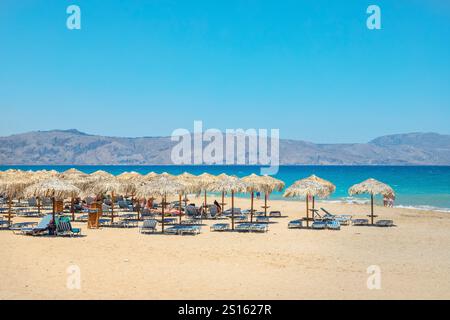 Plage Episkopi, Rethymno, Crète, Iles grecques, Grèce Banque D'Images