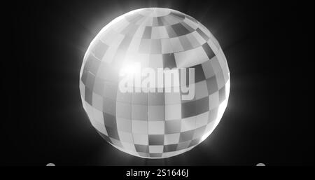 Image de boule disco miroir rétro et lumières de fée de noël scintillantes Banque D'Images