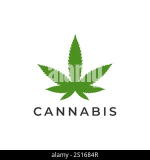 icône de vecteur de conception de logo de feuille de cannabis Illustration de Vecteur