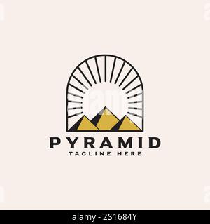 Modèle vectoriel de conception de logo de pyramide Illustration de Vecteur