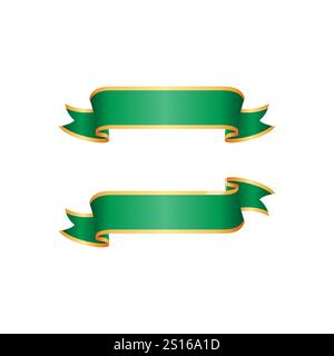 ruban doré vert simple pour le texte Illustration de Vecteur