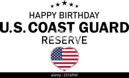 Joyeux anniversaire US Coast Guard Reserve Background Illustration de Vecteur