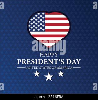 Bonne fête du Président. États-Unis d'Amérique. Concept de vacances. Modèle pour fond, bannière, carte, affiche avec inscription de texte Illustration de Vecteur
