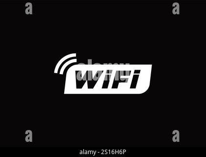 Modèle de logo wifi lettre minimaliste et abstrait Illustration de Vecteur