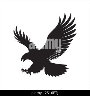 Eagle Silhouette silhouette illustrations vectorielles eps 10 couleur noire fichier entièrement éditable de haute qualité sur un fond blanc. Illustration de Vecteur