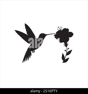 hummingbird Silhouette silhouette illustrations vectorielles eps 10 couleur noire fichier entièrement éditable de haute qualité sur un fond blanc. Illustration de Vecteur