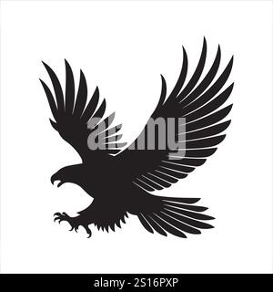 Eagle Silhouette silhouette illustrations vectorielles eps 10 couleur noire fichier entièrement éditable de haute qualité sur un fond blanc. Illustration de Vecteur