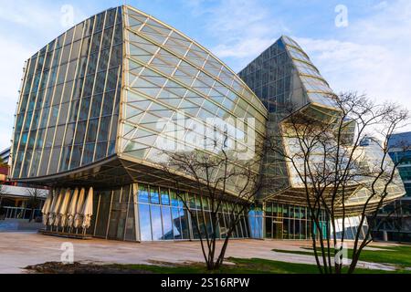 Le bâtiment de bureaux Novartis Pharma a été conçu par Frank O. Gehry, Novartis Campus à Bâle, en Suisse. Banque D'Images