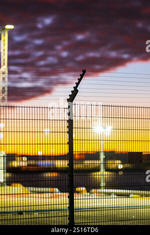 Clôture d'un port de haute sécurité Banque D'Images