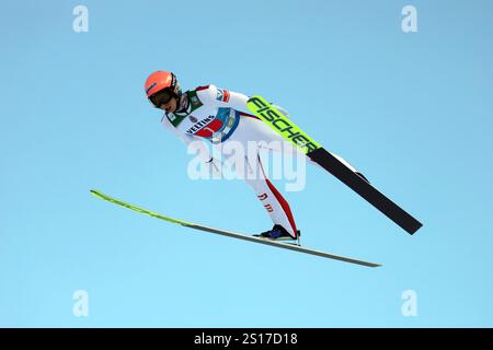 Garmisch Partenkirchen, Allemagne. 1er janvier 2025. Jan Hoerl (SC Bischofshofen AUT) beim Neujahrsskispringen 73. Vierschanzentournee Garmisch-Partenkirchen crédit : dpa/Alamy Live News Banque D'Images