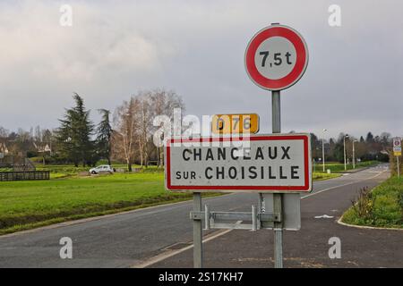 Signez Chanceaux sur Choisille Indre-et-Loire France janvier 2025 Banque D'Images