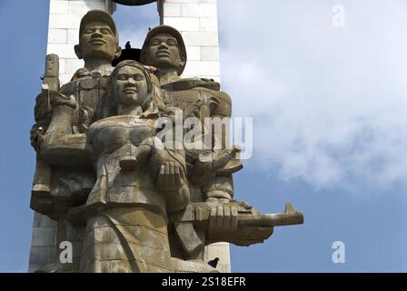 Le Monument de l'amitié Cambodge Vietnam a un style plutôt communiste, construit en 1979, Phnom Penh, Cambodge. Banque D'Images