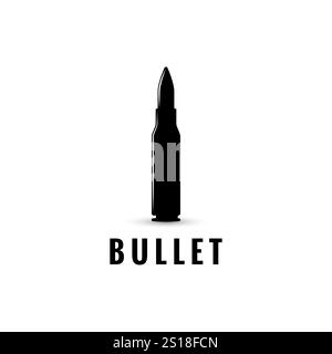 Modèle de balle de pistolet monochrome vintage illustration vectorielle isolée Illustration de Vecteur