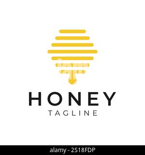 illustration de conception d'icône vectorielle de logo bee honey Illustration de Vecteur