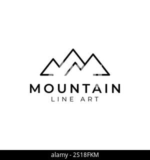 Conception de logo d'aventure de montagne simple et moderne Illustration de Vecteur