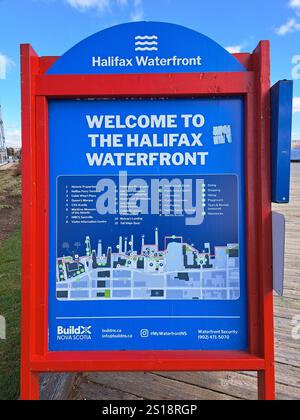 Bienvenue au panneau de promenade en bord de mer à Halifax, Nouvelle-Écosse, Canada Banque D'Images