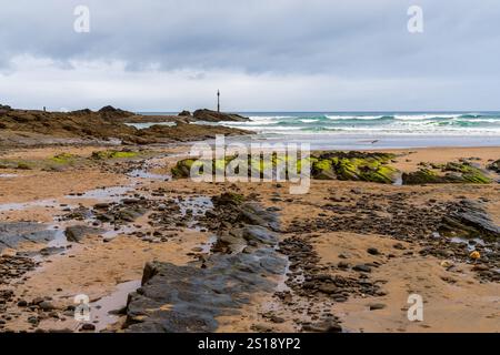 Sir Thomas Pit et Cross Pit à Bude, Cornouailles, Angleterre, Royaume-Uni Banque D'Images