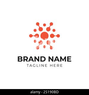 Logo abstrait de technologie de connexion numérique. Design high-tech simple. Icône vectorielle moderne. Illustration de Vecteur