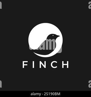 illustration d'icône vectorielle de conception de logo d'oiseau finch Illustration de Vecteur
