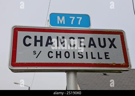 Signez Chanceaux sur Choisille Indre-et-Loire France janvier 2025 Banque D'Images