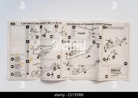 Grenouille modèle à l'échelle 1/72 Westland Wessex instructions d'hélicoptère Banque D'Images