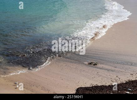 Pékin, Chine. 16 octobre 2024. Cette photo prise le 16 octobre 2024 montre des débris lavés à terre sur Coogee Beach à Sydney, en Australie. La populaire plage de Coogee Beach, dans l'est de Sydney, a été temporairement fermée après que de mystérieuses boules noires de débris ont été lavées à terre. Crédit : ma Ping/Xinhua/Alamy Live News Banque D'Images