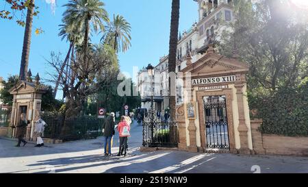 Extérieur de l'Hôtel Alfonso XIII à Séville, Espagne Banque D'Images