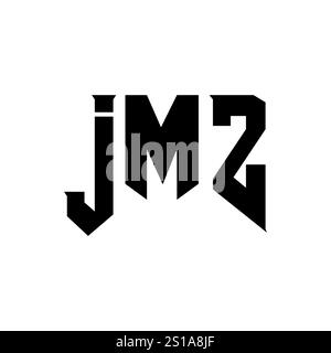 Conception de logo de lettre JMZ pour la société de technologie. Combinaison de couleurs noir et blanc de conception de logo JMZ. Logo JMZ, vecteur JMZ, conception JMZ, icône JMZ, JMZ alph Illustration de Vecteur