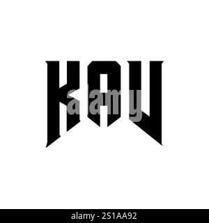 Conception de logo de lettre de KAV pour la société de technologie. Combinaison de couleurs noir et blanc de conception de logo KAV. Logo KAV, vecteur KAV, conception KAV, icône KAV, alph KAV Illustration de Vecteur