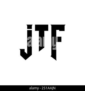 Conception de logo de lettre de JTF pour la société de technologie. Combinaison de couleurs noir et blanc de conception de logo JTF. Logo JTF, vecteur JTF, conception JTF, icône JTF, JTF alph Illustration de Vecteur