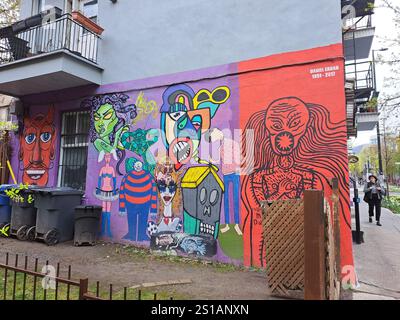 Murale Daniel Erban sur la rue Roy est au centre-ville de Montréal, Québec, Canada Banque D'Images